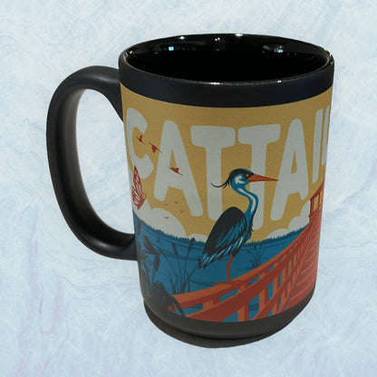 Coffee Mug Cattail Design 15 oz.